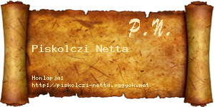 Piskolczi Netta névjegykártya